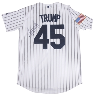 Donald Trump Signed NY Yankees Pinstripe #45 Custom Jersey (Beckett)